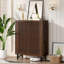 Armoire à chaussures 33,5 po, 6 niveaux, portes persiennes pour entrée - Noyer foncé-130376207