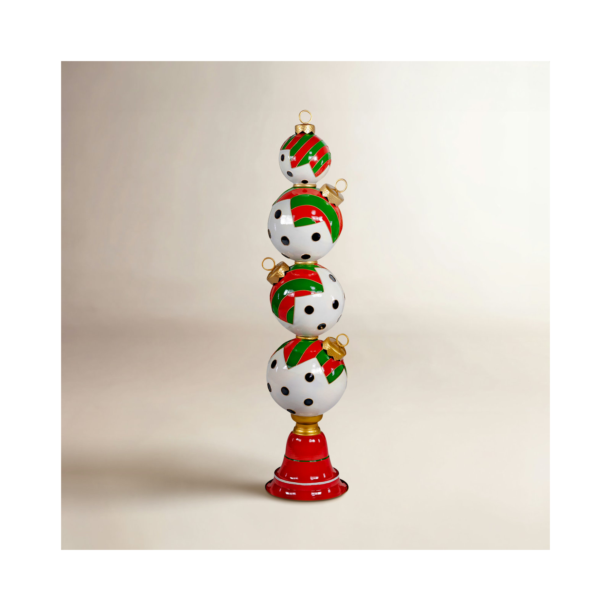 Two Piece Set of Glossy Red Christmas Mailboxes with Gold Details