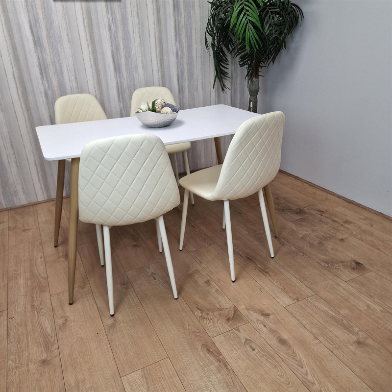 Morrice 4 - Person Dining Set, Cream, White