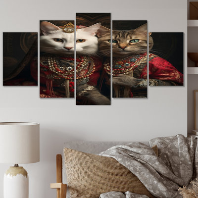 Severn - reproduction d'art sur toile, 5 chats