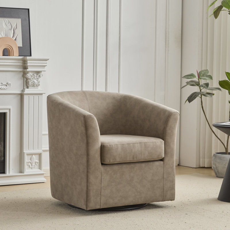 Fauteuil d'appoint pivotant moderne, similicuir élégant, détente à la maison