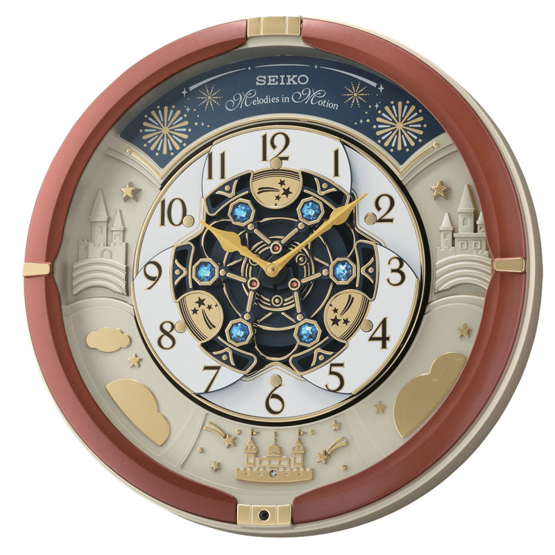 QXM378BRH Melodies In Motion Clock, Brown