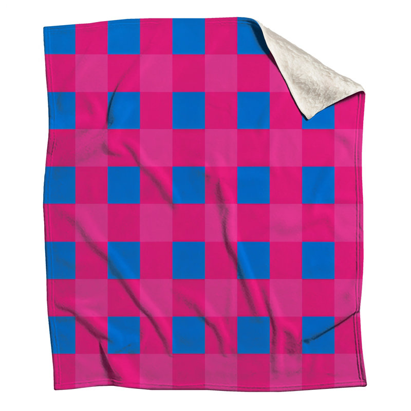 Pink Checkered Blankets, 60in W x 80in H