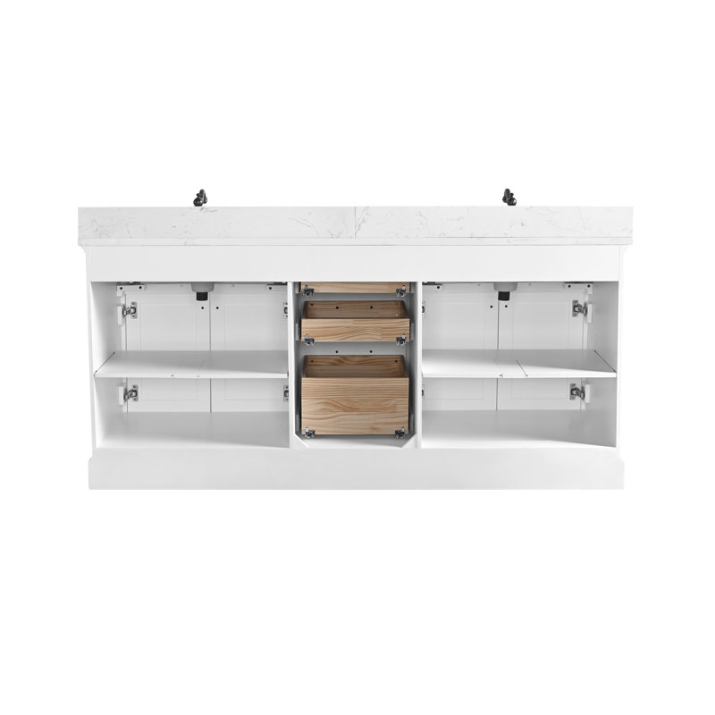 Ensemble de meuble-lavabo double 72 po Aanayah, Blanc