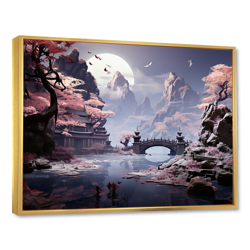 «Hinduism Ashrams Quiet Quartz Indian Expression II», reproduction sur toile, Cadre flottant doré
