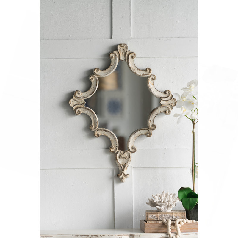 Exquisite Vintage-Inspired Diamond Scrollwork Mirror With Practicality And Grace