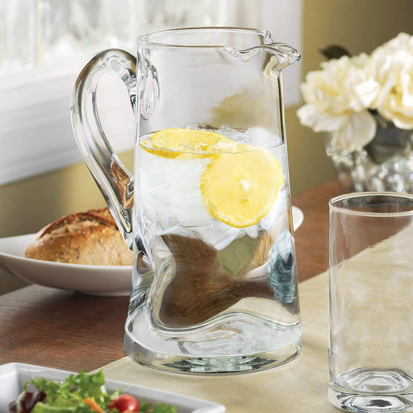 Ebern Designs 1.5 Liter 51 Oz Glass Pitcher With Lid, Glass Water