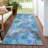 Machine Washable Indoor/Outdoor Xhevrie Blue Rug-38311289