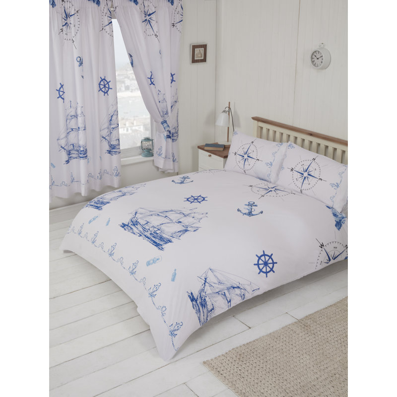 NAUTICAL Hingham Pencil Pleat Semi Sheer Curtain