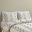 Housse de couette 100% coton double / grand - avec détails gris, fermeture à boutons, attaches intérieures, lavable, rayures approuvées, impression inversée, 2 taies décoratives assorties, -