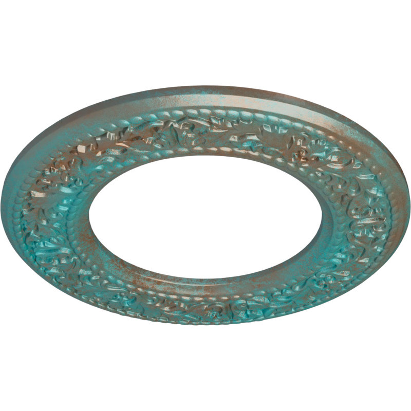 Médaillon de plafond Blackthorn Endurathane, P 13 3/8 po x P 7 1/2 po x P 3/4 po (convient aux auvents jusqu'à 7 1/2 po), finition cuivre patiné peint à la main