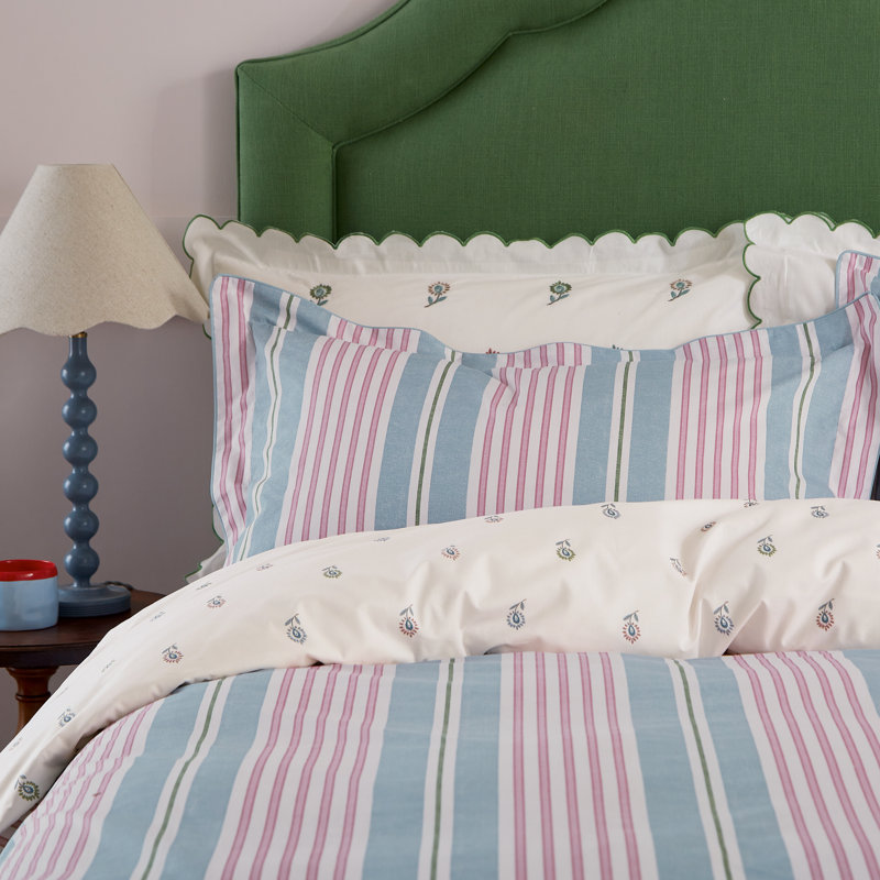 Come Rain Or Shine Cotton Percale Duvet Cover Set, Super King Duvet Cover + 2 Pillowcases