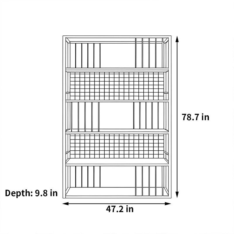 Bibliothèque créative et attrayante, (5 tablettes) H 78,7 po x l 47,2 po x P 9,8 po, Rose