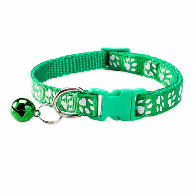Collier pour chat Breakaway avec support AirTag et cloche - collier pour animal de compagnie réglable en PP de 0,4 po de largeur avec empreinte de patte, boucle de sécurité et anneau en D, pour chats et petits chiens (7,5 à 12,6 po, 10 couleurs)