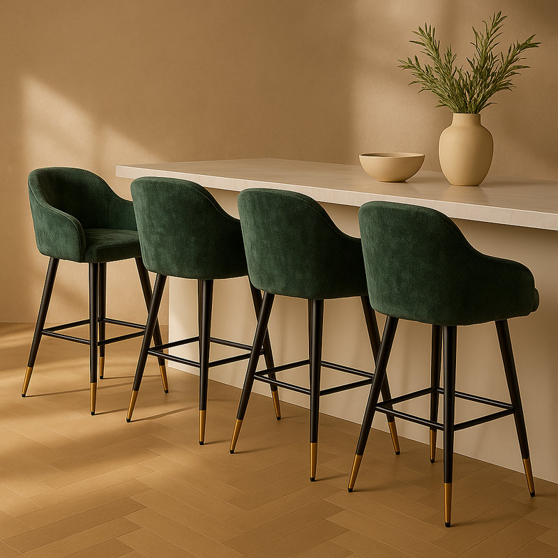Zurich Mustard Bar Stool, Green