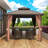  10 Ft. X 10 Ft. Aluminum Patio Gazebo with Double Steel Roof, Mosquito Netting, and Curtains