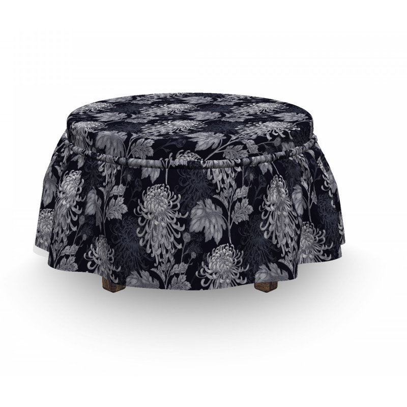 Housse pour repose-pieds chrysanthemum fleuri