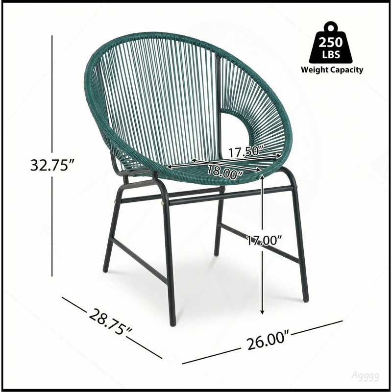Ensemble de 2 chaises d'extérieur NUSA, Sarcelle