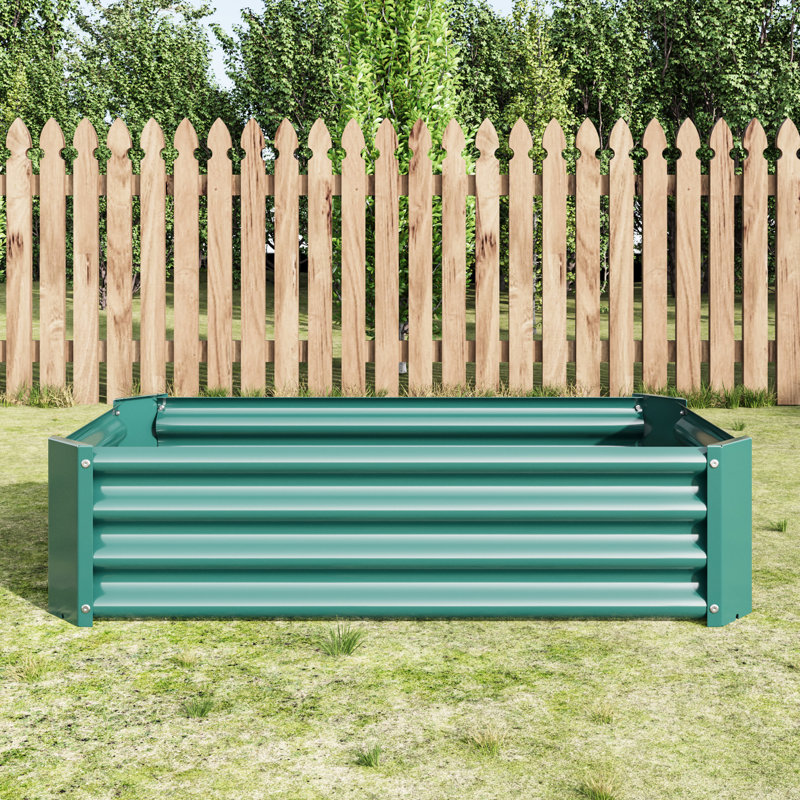 421Ft Metal Raised Planter For Vegetables, Plants, - Rust, Long Term Rectangle Bed , Rust, 12.05" H x 24.39" W x 48.37" D