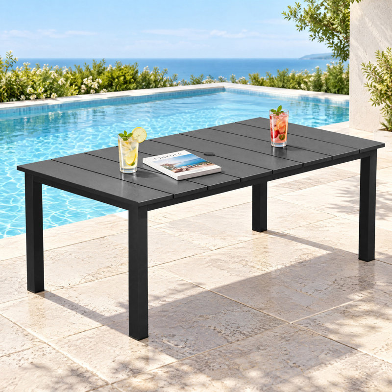 Table de salle à manger de patio, Noir