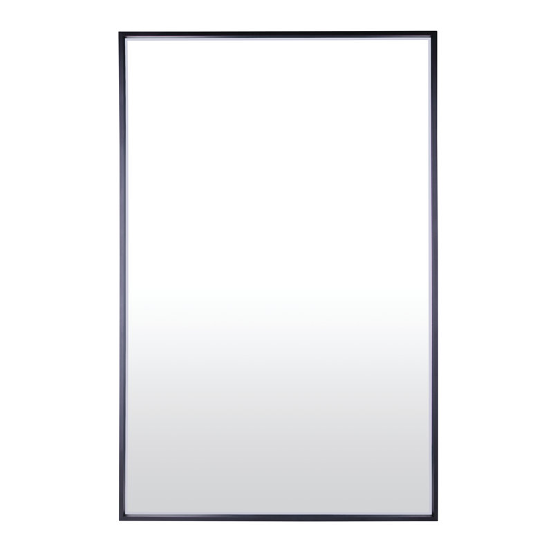 Chasteen Metal Flat Wall Mirror, Brushed Nickel, 33" x 25"