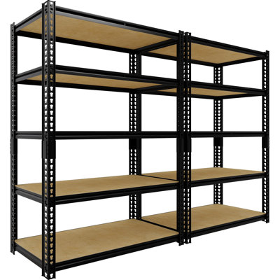 2-Pack 5-Tier Heavy Duty Metal Garage Storage Shelves, 2000 LBS Adjustable Shelving Unit, 30"W x 12"D x 60"H Rack for Pantry, Basement & Laundry