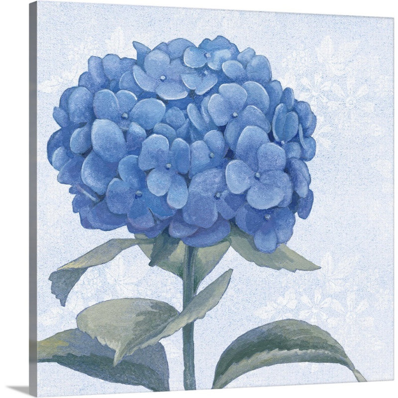 «Blue Hydrangea III», art mural sur toile, Toile tendue, H 36 po x l 36 po x P 1,25 po