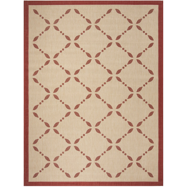 Coreatha Geometric Creme/Red Area Rug