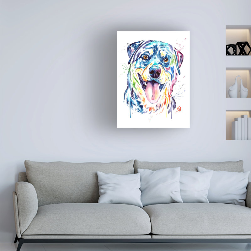 Lisa Whitehouse, art sur toile Rottweiler, H 19 po x l 14 po