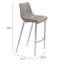 Tabouret de bar Wajda (ensemble de 2) argent-136487142