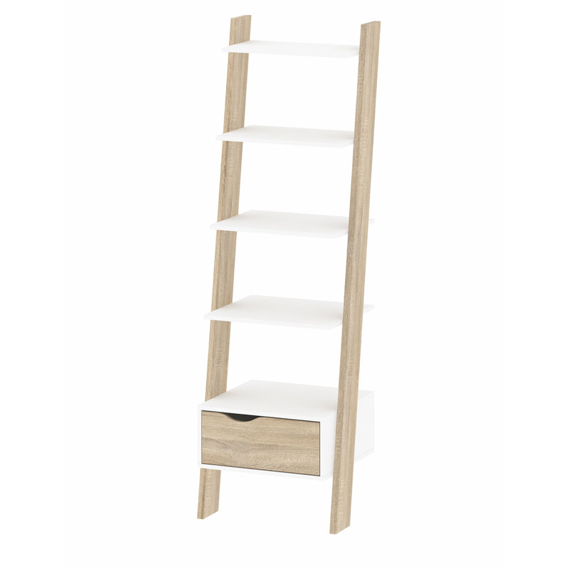 Brennan 180.4cm H x 55.1cm W Ladder Bookcase, Braun