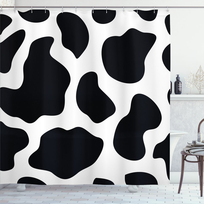 Ensemble de rideau de douche et crochets Cow, H 70 po x l 69 po