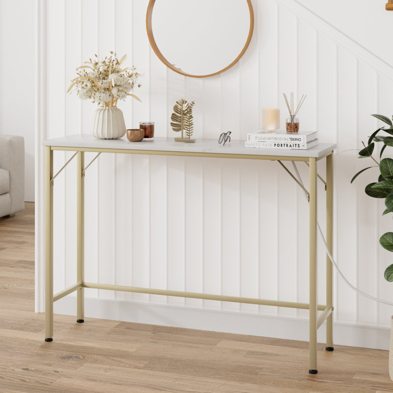 Console 39,3 po Jaliek, blanc, Or