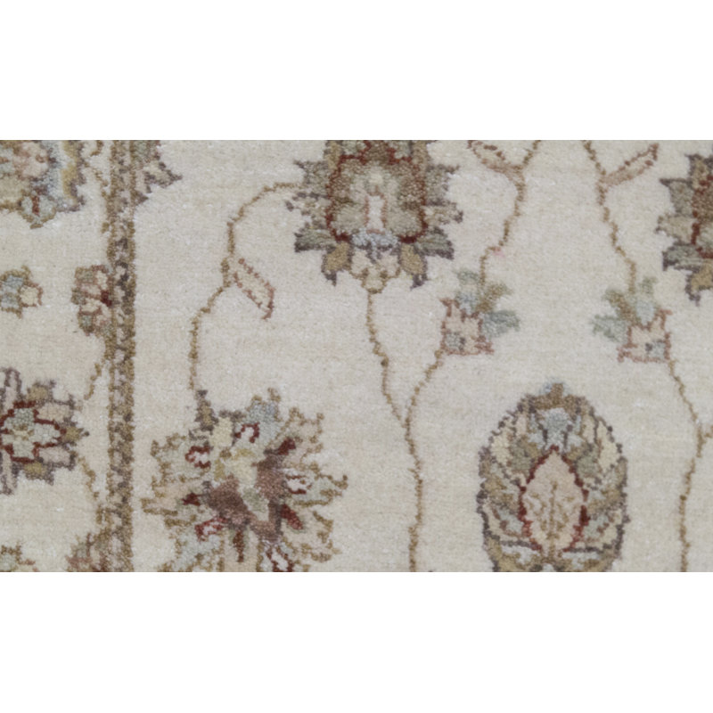 Hand-Knotted High-Quality Beige and Ivory Runner