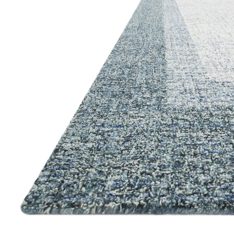 Charleston Wool Area Rug in Blue/White