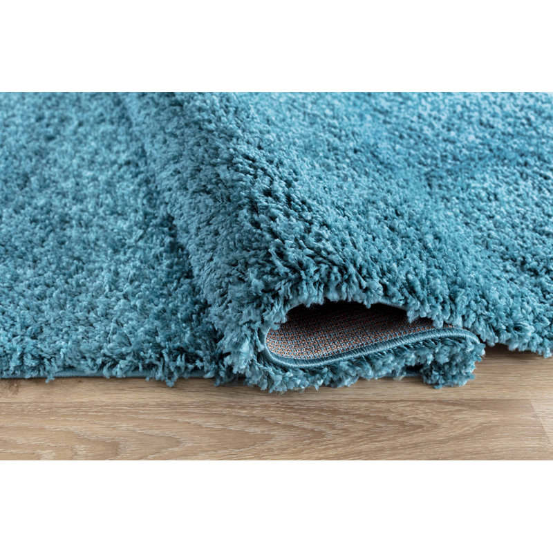 Esterly Solid Colour Shag Area Rug, Round 120cm