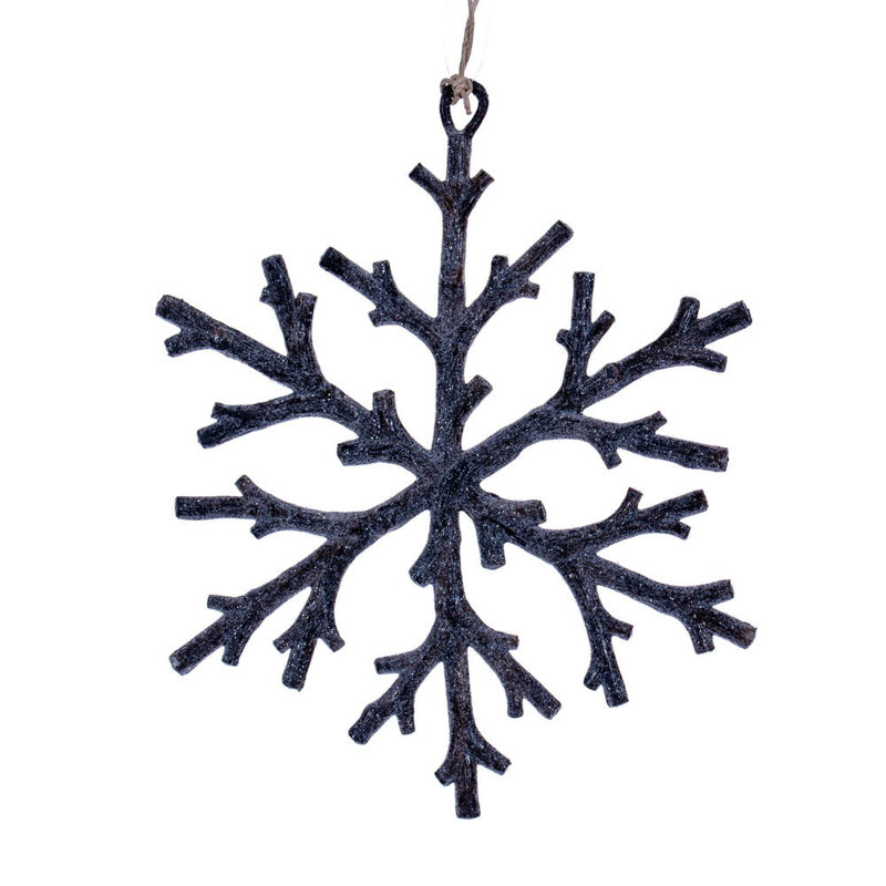 Ornement en forme de flocon de neige Twig. Comprend 8 pièces par sac., H 0,5 po x l 6 po x P 6 po, Brun givré