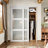 80 in. 3 Lite Forsted Glasses Primed  White Pantry & Closet Sliding Doors With Hardware Kit (No assembly required)-108572135-108572136