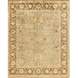 Silver Screen Hand Knotted Wool Area Rug in Fawn/Mocha