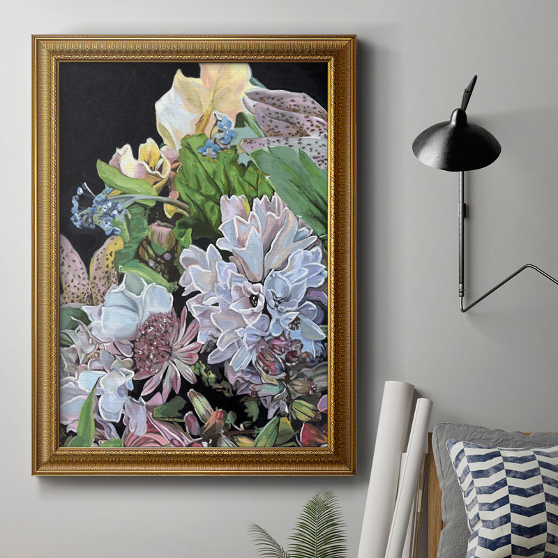 Floral Crop I - Toile encadrée de qualité supérieure - prête à être accrochée, H 20 po x l 16 po x P 1 po