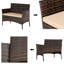 Aleine 4 Seater Rattan Effect Sofa Set