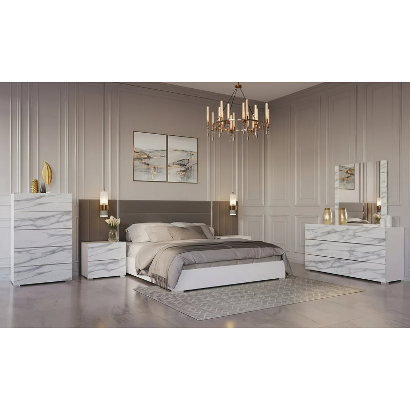 Ensemble de chambre à coucher 5 pièces Francheska, Grand