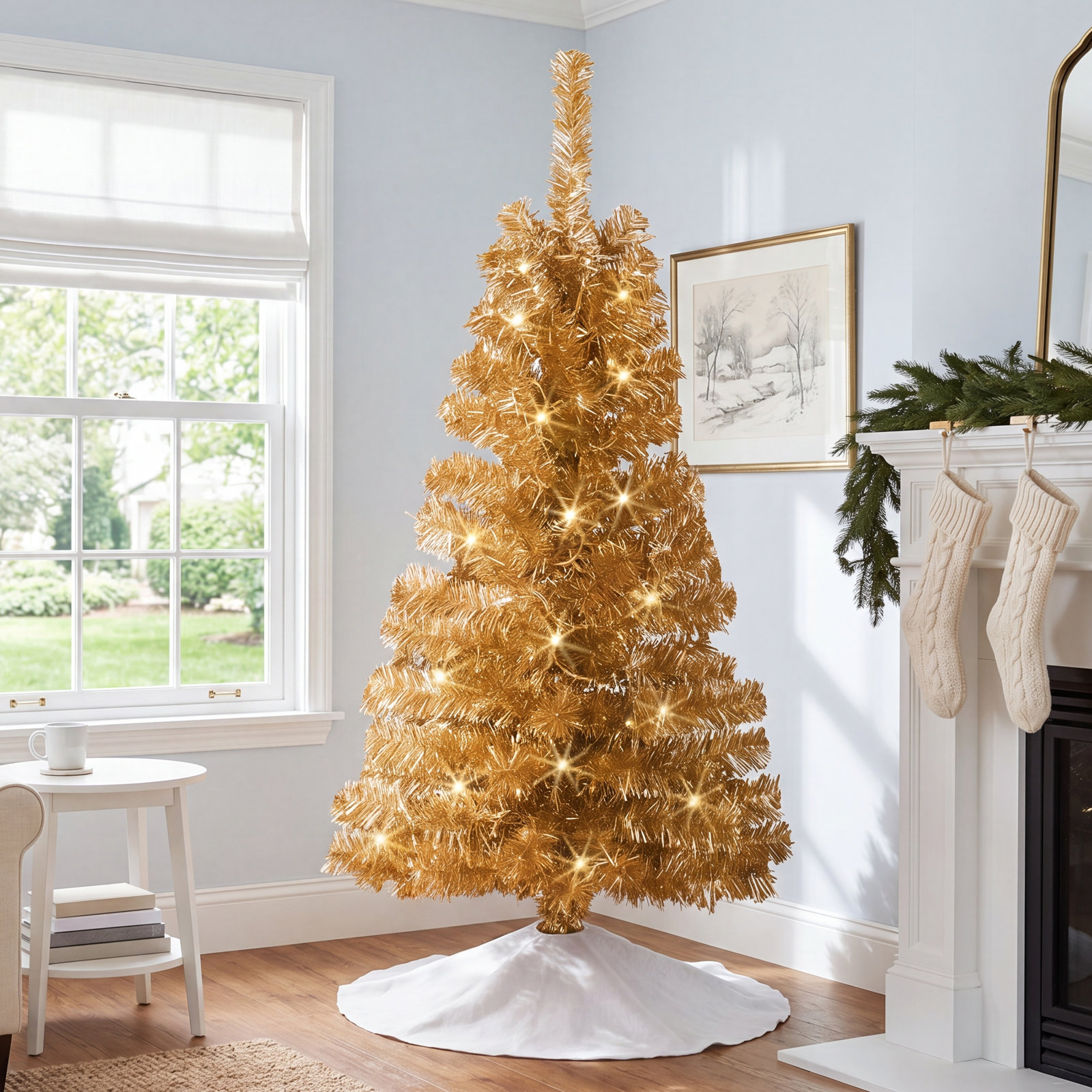 48' Lighted Artificial Pine Christmas Tree