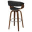 Tabouret tournant noyer et écru-300278263