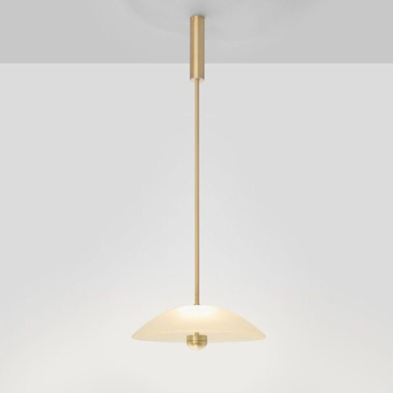 Cielo 1 - Light LED Pendant, Satin Brass, 3.30" H x 15.20" W