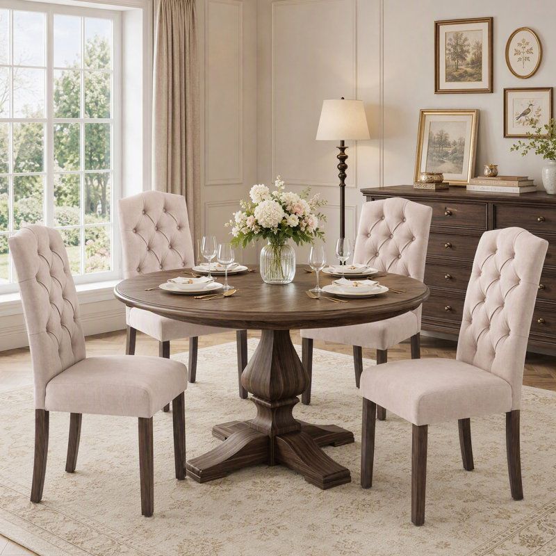 Chaise de salle à manger, Beige, Set of 4
