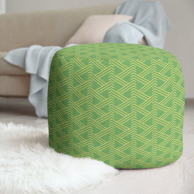 Full Color Zig Zag Pattern Pouf by East Urban Home