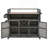 52.8"W Wicker Outdoor Grill Cart with Extended Plastic Wood Table Top-465266539