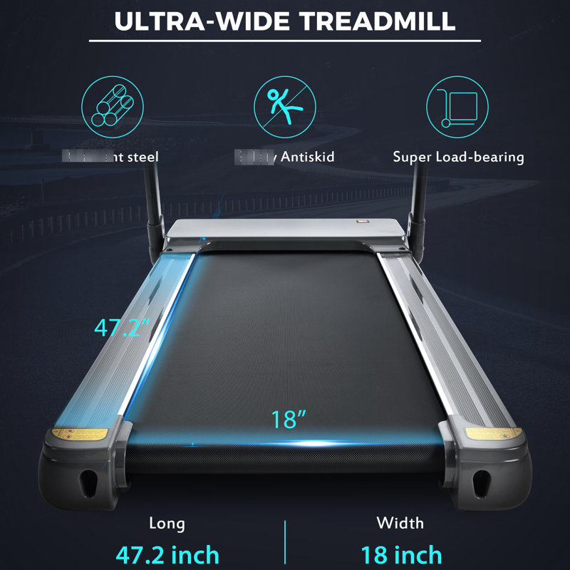 Machine de course pliable 3,5 hp - 14 km / h, tapis de course portatif en métal, couleur grise