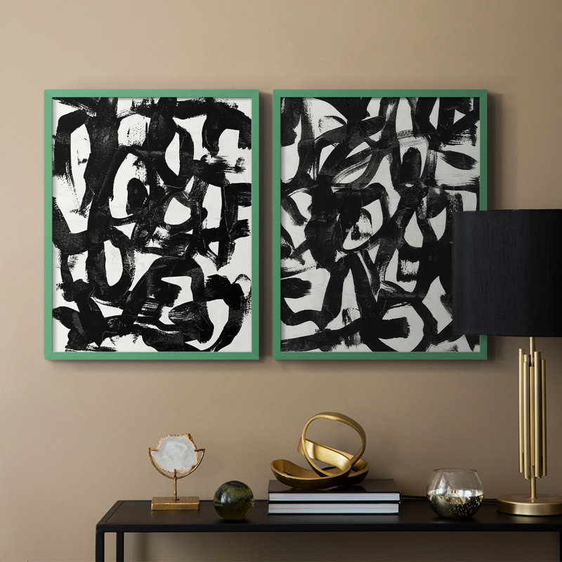 «Graffiti Tangle I», reproduction encadrée de qualité supérieure - prête à être accrochée - aucun clou requis - aucun clou requis